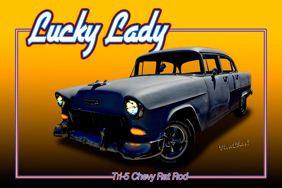 Tri-5 Chevy Rat Rod Lucky Lady Photograph by Chas Sinklier