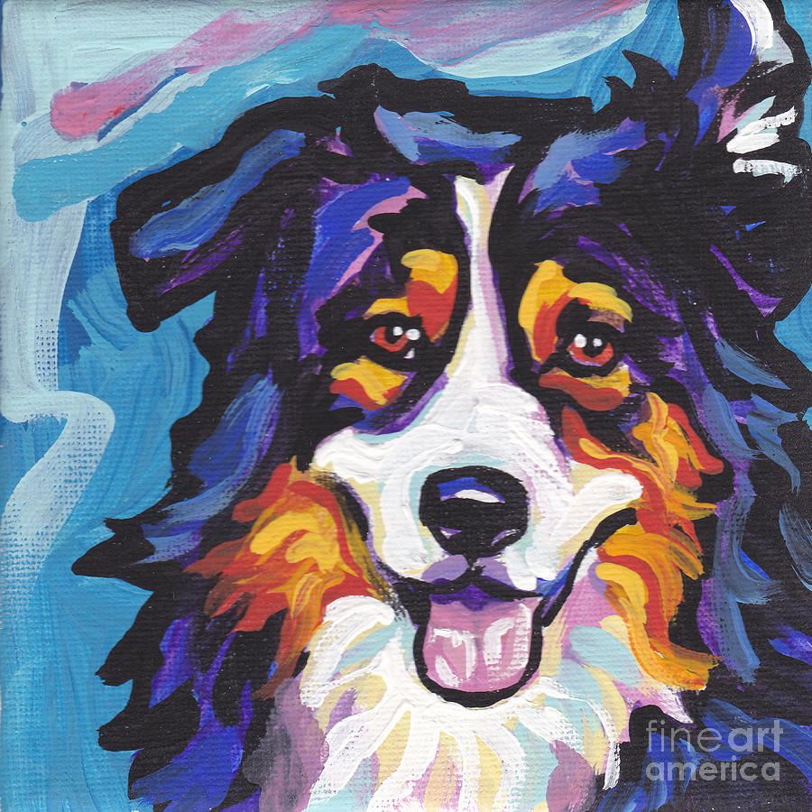 Dog Painting - Tri Aussie by Lea S