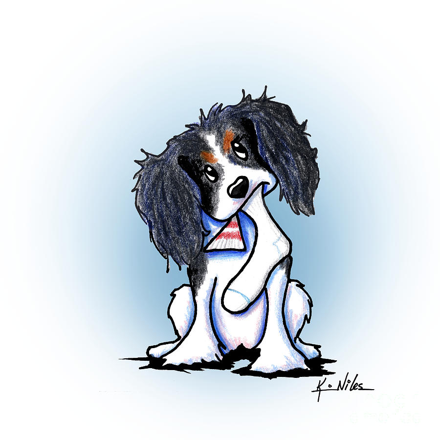 Download Tri Color Cavalier Spaniel Drawing by Kim Niles