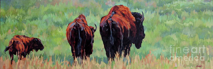 Bison Painting - TRI by Patricia A Griffin