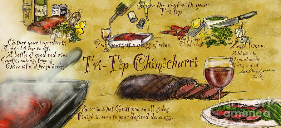 Tri Tip Chimichurri Painting by Lisa Owen