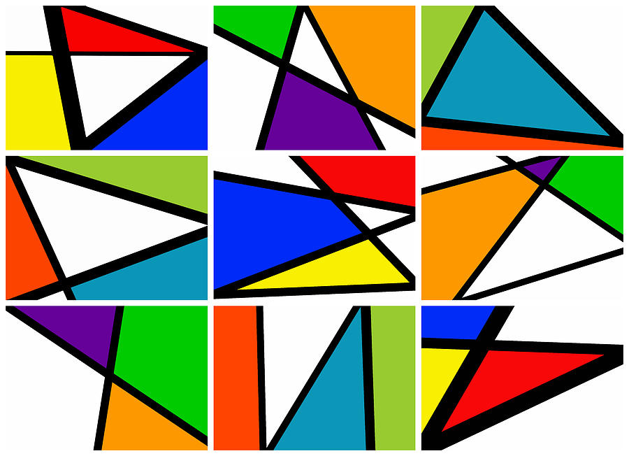 Triangularism Enneaptych I Digital Art by Richard Reeve