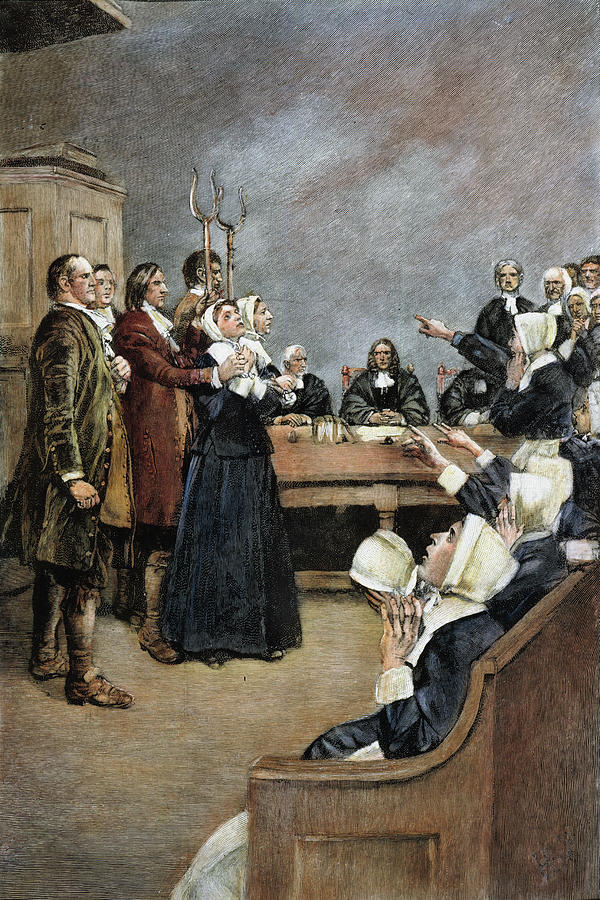 Trial Of Two Witches,salem Drawing by Howard Pyle