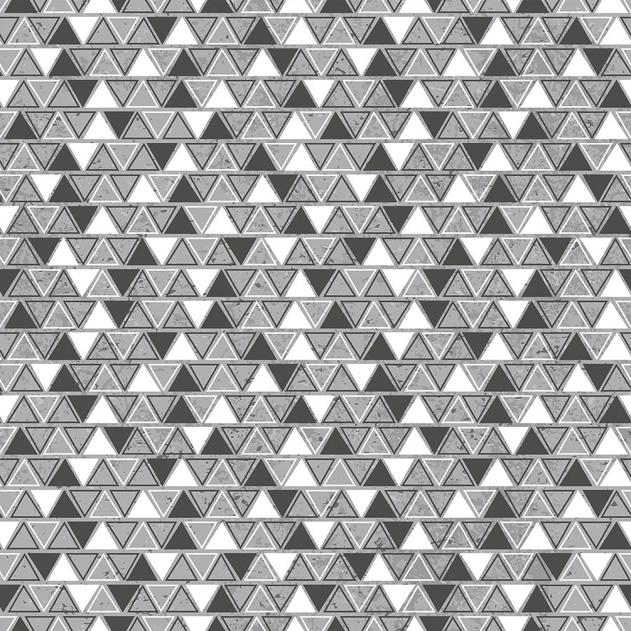 Triangle Geometric Seamless Pattern On Grunge Background Black