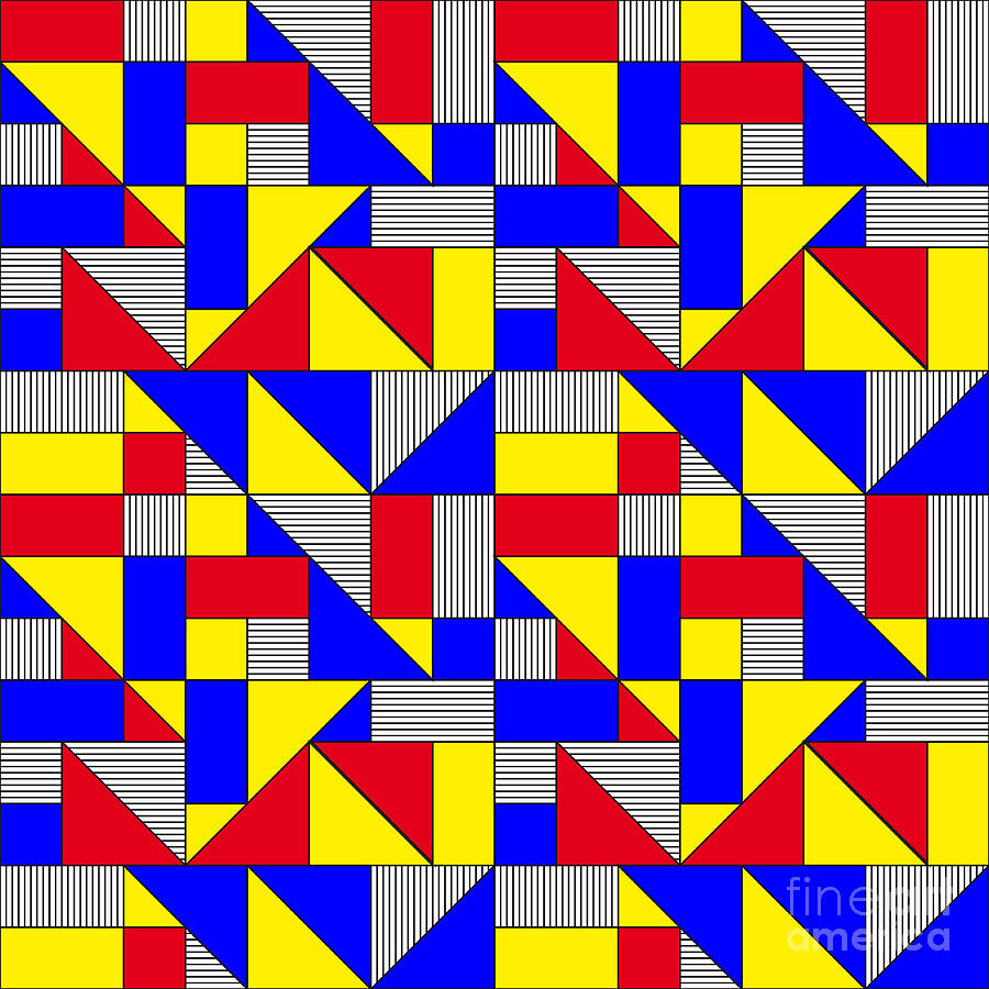 Triangles And Squares Geometrical Digital Art by Bard Sandemose