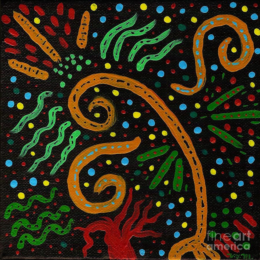 Tribal Dance Painting by Vicki Maheu