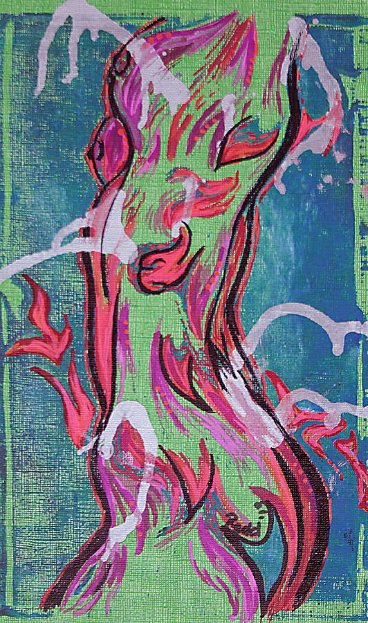 Nude Mixed Media - Tribal Figure Collaborated by Trance Briguglio