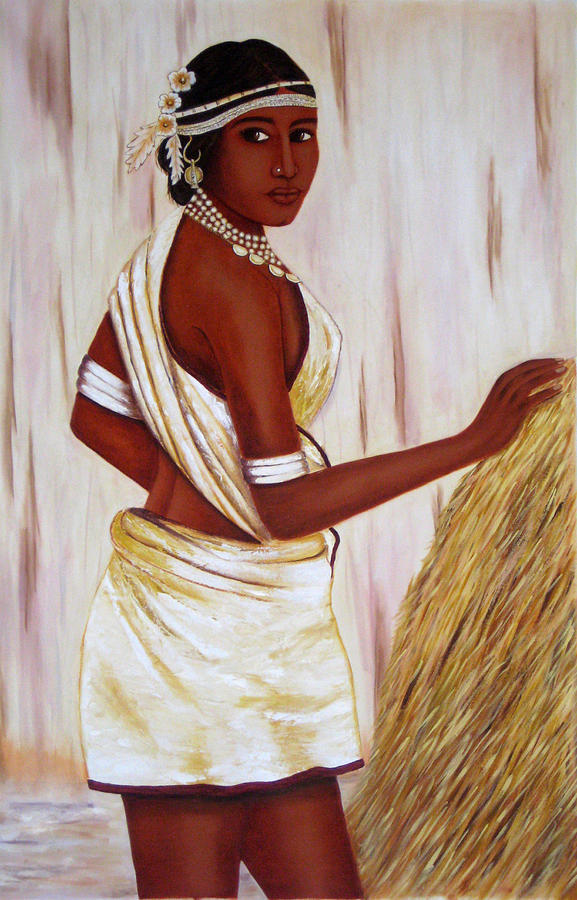 Oil Painting - Tribal girl by Sonali Kukreja