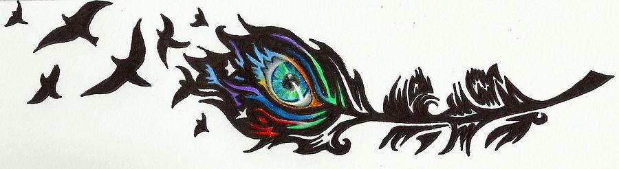 tribal peacock feather drawing by melissa sink tribal peacock feather drawing by melissa sink