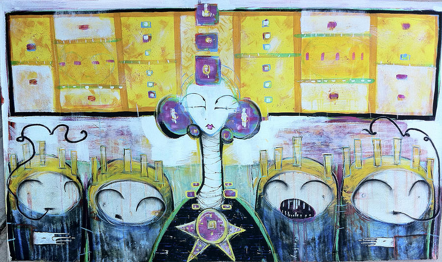 Abstract Painting - Tribunal Of Gods And Men The Vote Against You Cast Out Of This Realm by Mark M  Mellon