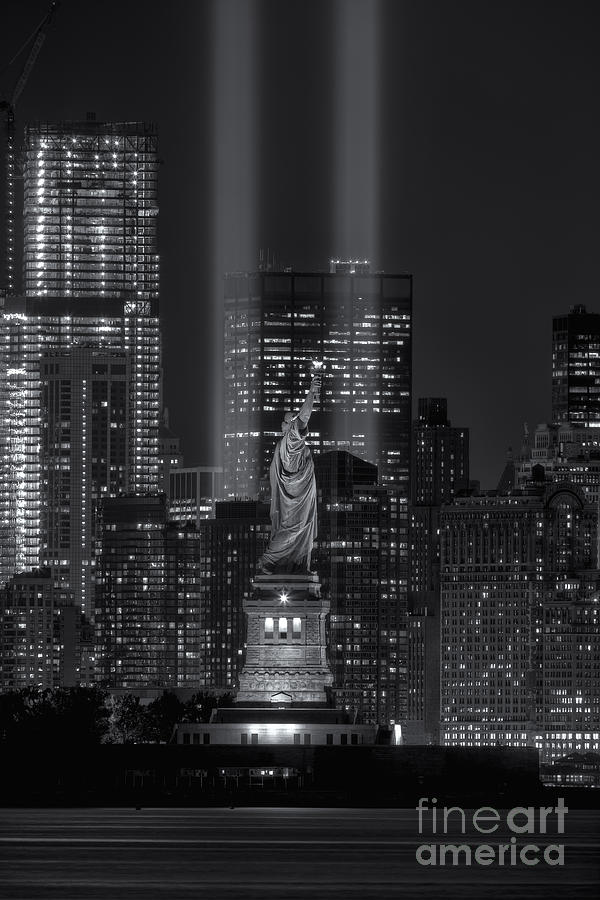 Tribute in Light XVI Photograph by Clarence Holmes