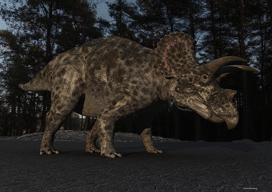 Animal Digital Art - Triceratops by Ramon Martinez