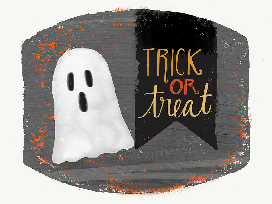 Trick Or Treat Ghost Painting by Katie Doucette - Fine Art America