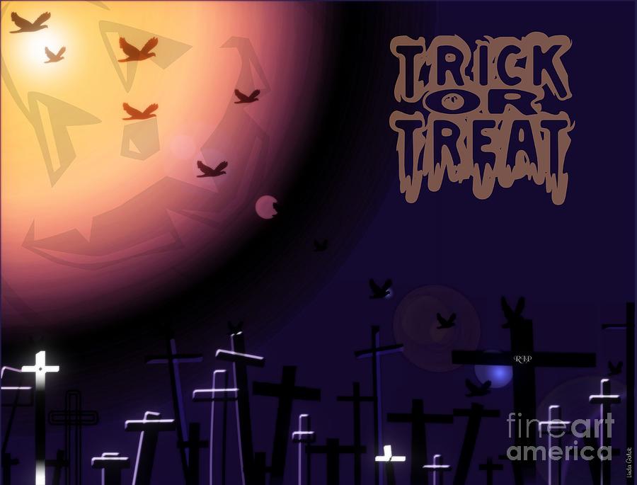 Halloween Digital Art - Trick or Treat by Linda Galok