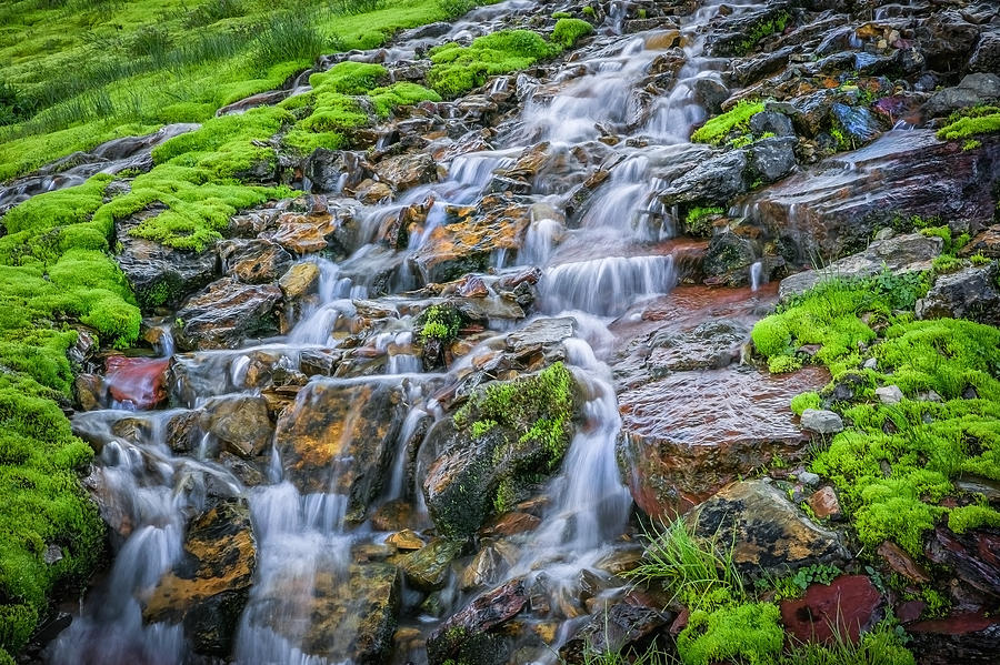 Trickle Trickle 2 Waterfall Glacier National Park X100 Photograph by Rich Franco