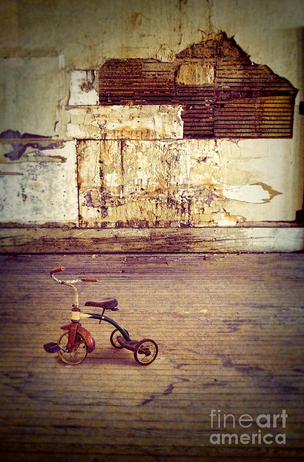 Toy Photograph - Tricycle in Abandoned Room by Jill Battaglia