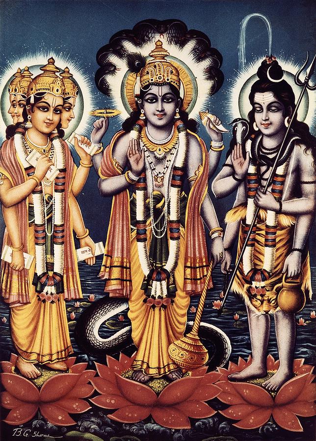 Trimurti Three Forms In Sanskrit Photograph by Everett