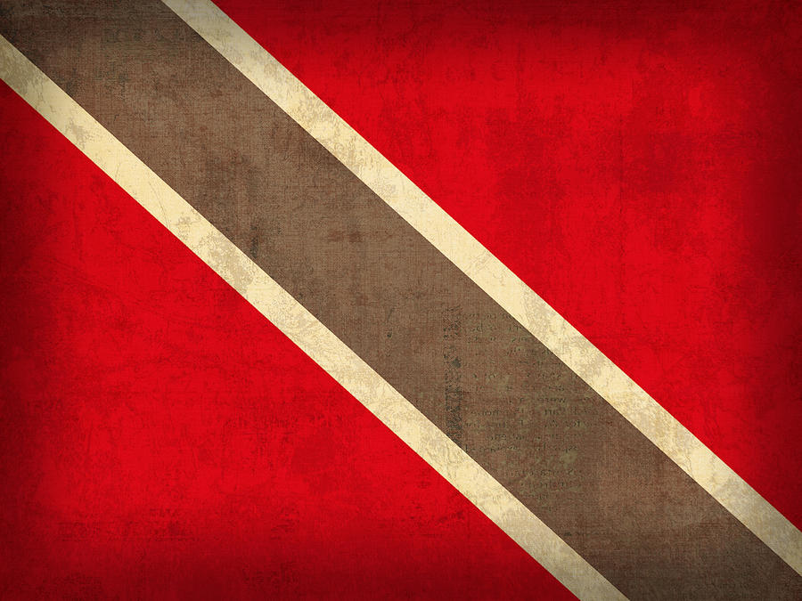Vintage Mixed Media - Trinidad and Tobago Flag Vintage Distressed Finish by Design Turnpike