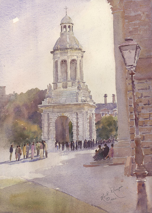 Trinity College Campanile Dublin Ireland Painting by Keith Thompson