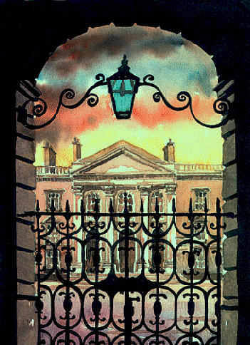 DUBLIN  Trinity College  Painting by Val Byrne