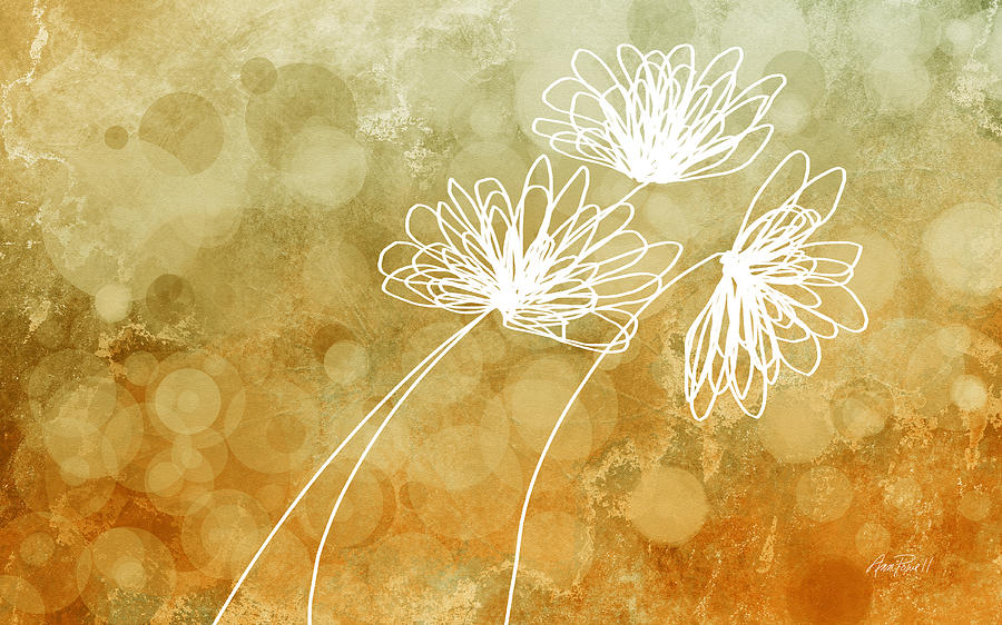 Trio Abstract Flower Art  Digital Art by Ann Powell