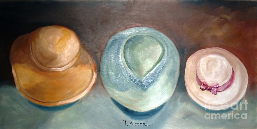 Trio of Hats - original SOLD Painting by Therese Alcorn