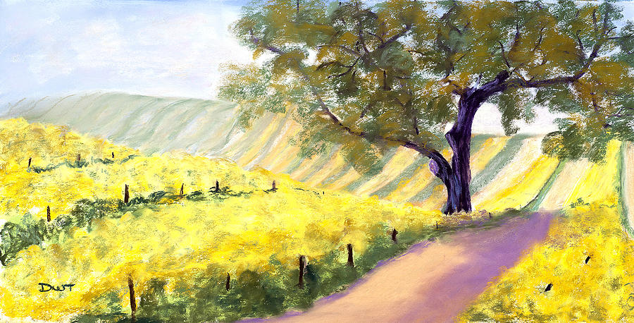 Landscape Pastel - Trio - Vineyard I by Diana Tripp