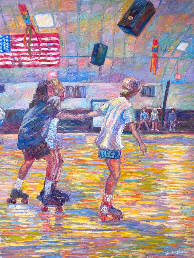 Trios at Dominion Skating Rink Painting by Kendall Kessler