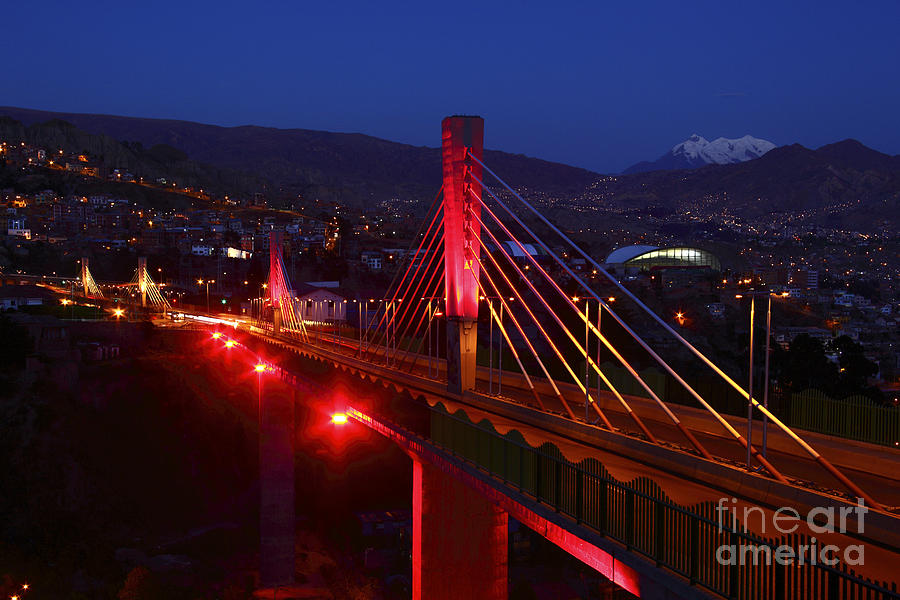Triple Bridges at Night La Paz Photograph by James Brunker