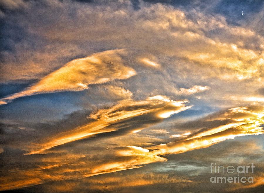 Triple Cloud and Crescent in Nevada Photograph by Phyllis Kaltenbach