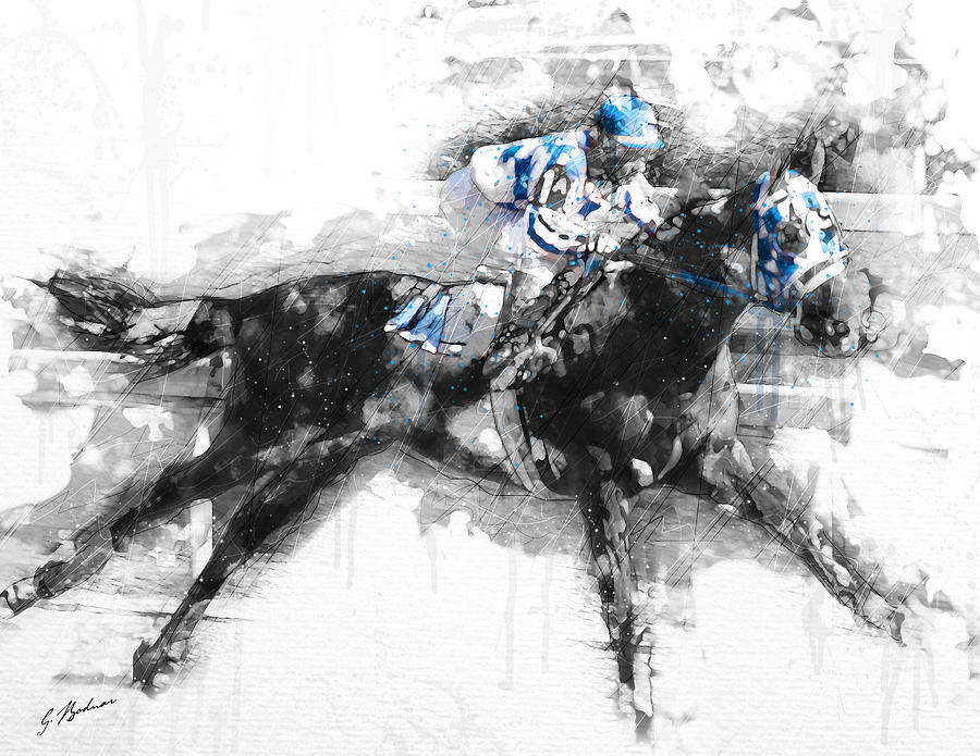 Horse Digital Art - Secretariat Triple Crown 73 by Gary Bodnar