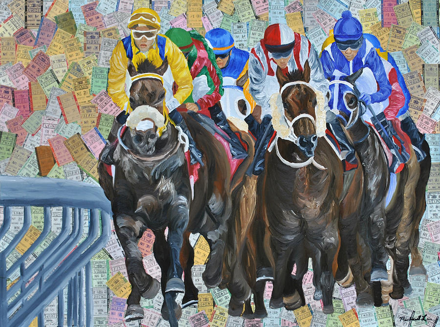 Horse Painting - Triple Crown by Michael Lee
