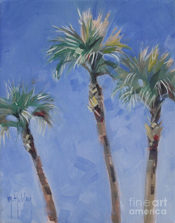 Palm Trees Tropical Beach Vacation  Painting by Mary Hubley