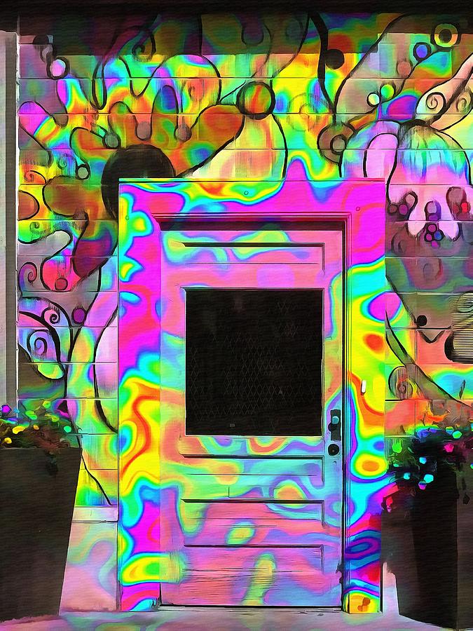 Trippy Door Painting by L Wright Fine Art America
