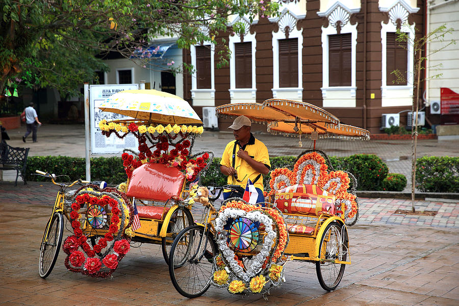 Trishaws Melaka Photograph by Tony Brown
