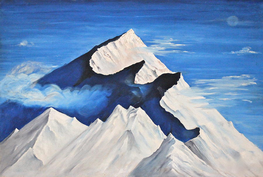 Trishul mountains Painting by Yatendra Amar