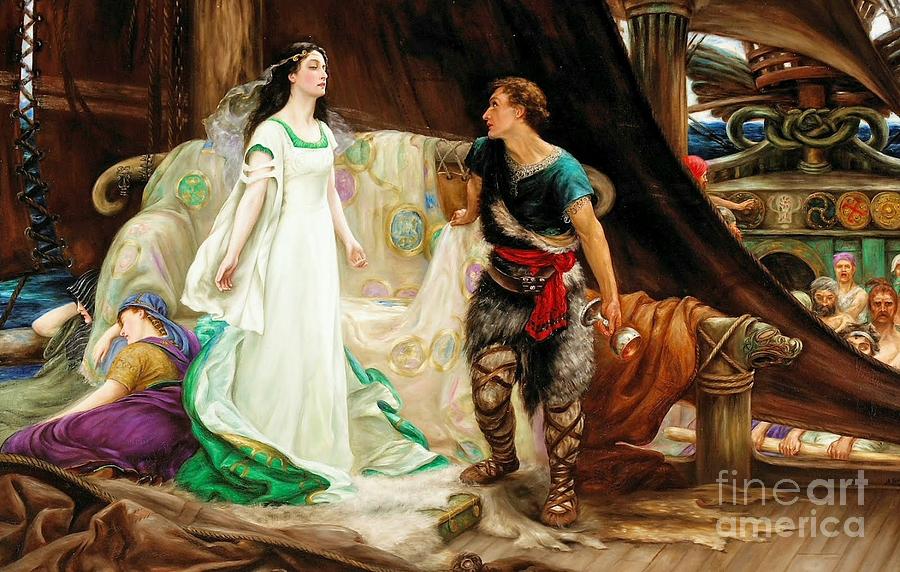 Herbert James Draper Painting - Tristan and Isolde by Celestial Images