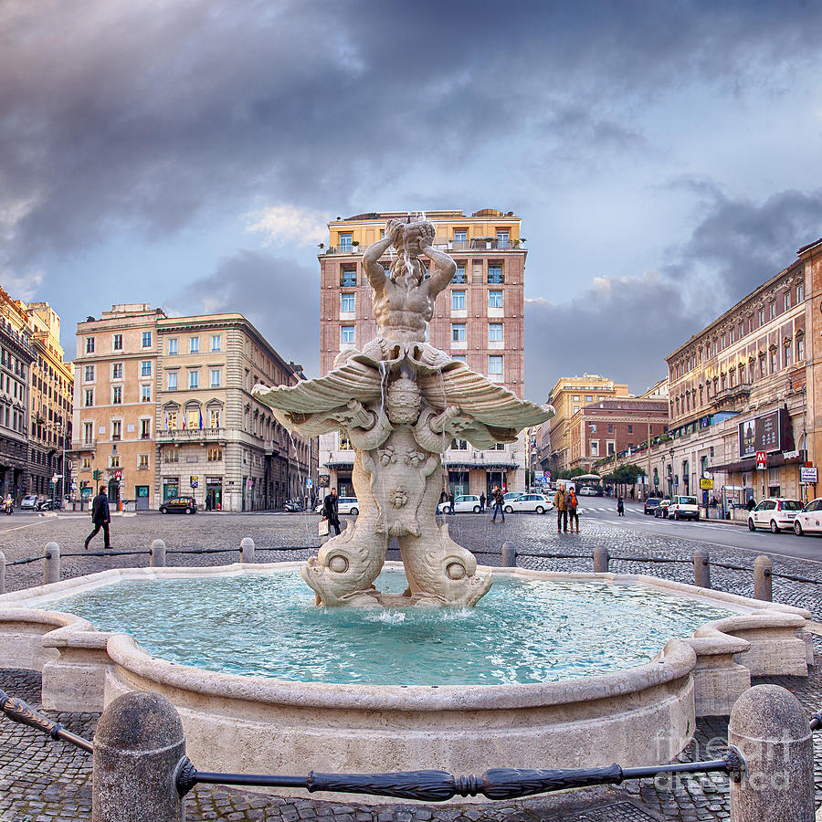 Triton Fountain Fontana del Tritone in Rome Italy Photograph by Sophie ...