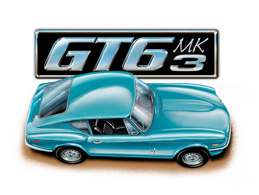 Triumph GT-6 Mark 3 French Blue Digital Art by David Kyte