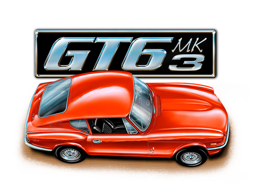 Triumph GT-6 Mark 3 Red Digital Art by David Kyte