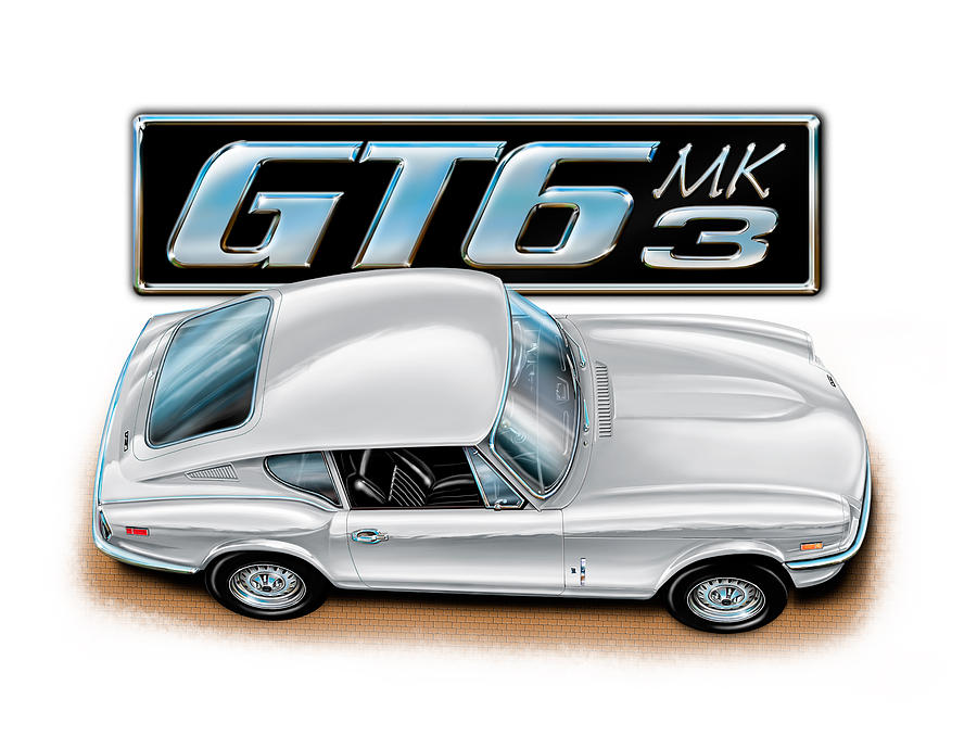 Triumph GT-6 Mark 3 White Digital Art by David Kyte