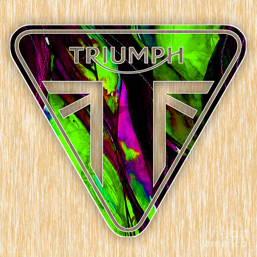 Triumph Motorcycle Badge Mixed Media by Marvin Blaine