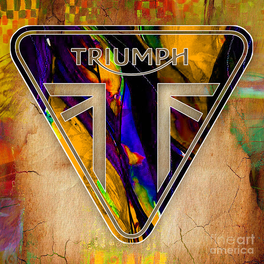 Motorcycle Mixed Media - Triumph Motorycle Badge by Marvin Blaine