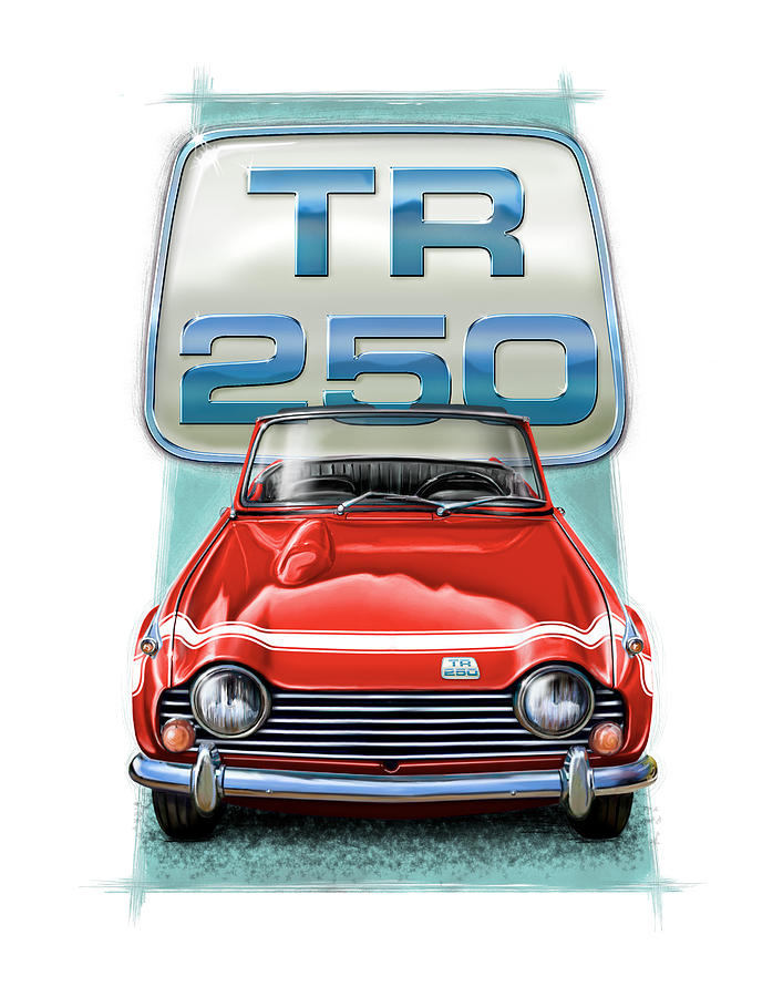 Triumph TR-250 Sportscar in Red Digital Art by David Kyte