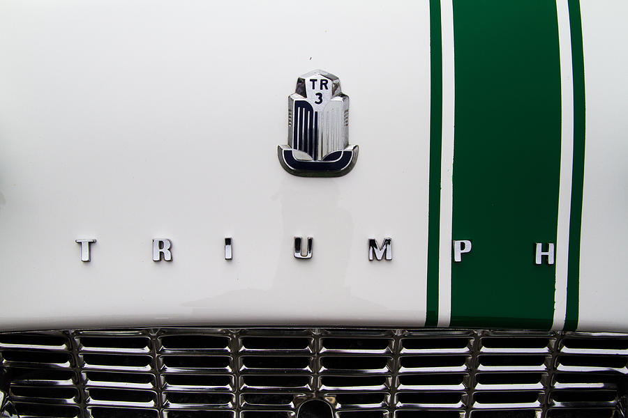 Triumph TR 3 Name Badge Photograph by Roger Mullenhour