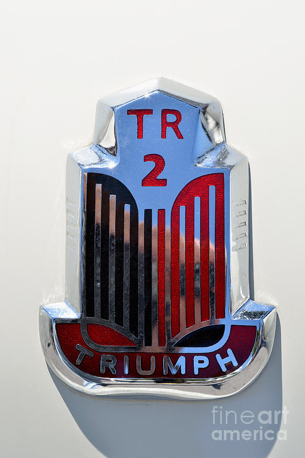 Car Photograph - 1954 Triumph TR2 badge by George Atsametakis