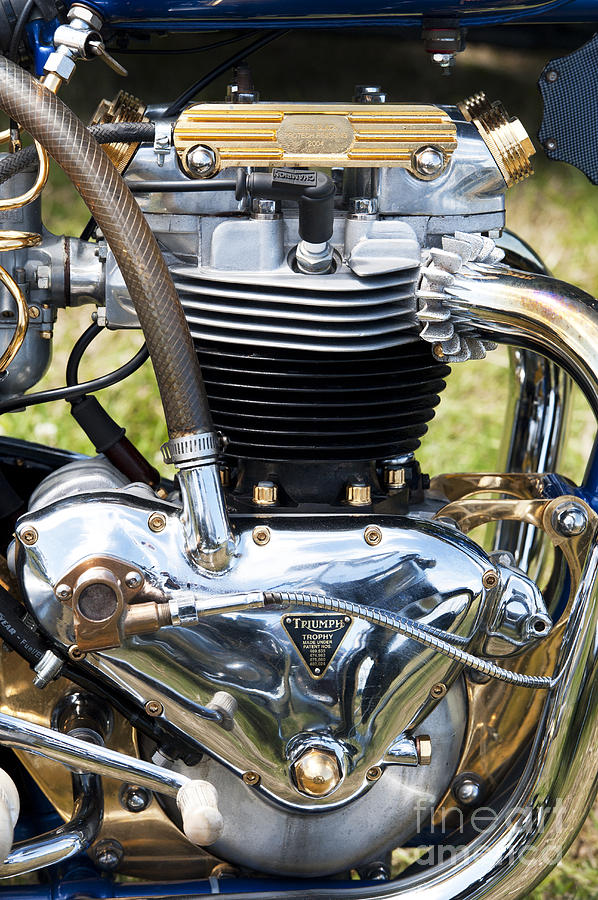 Motorcycle Photograph - Triumph Trophy Engine by Tim Gainey