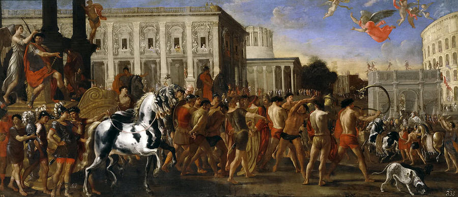 Triumphal Entry of Constantine in Rome Painting by Viviano Codazzi and Domenico Gargiulo