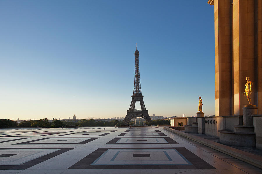 Trocadero Place With Eiffel Tower In Photograph by Paul Harizan