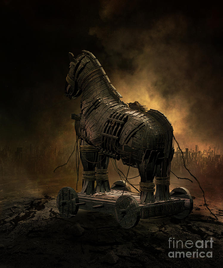Horse Digital Art - Trojan Horse by Shanina Conway